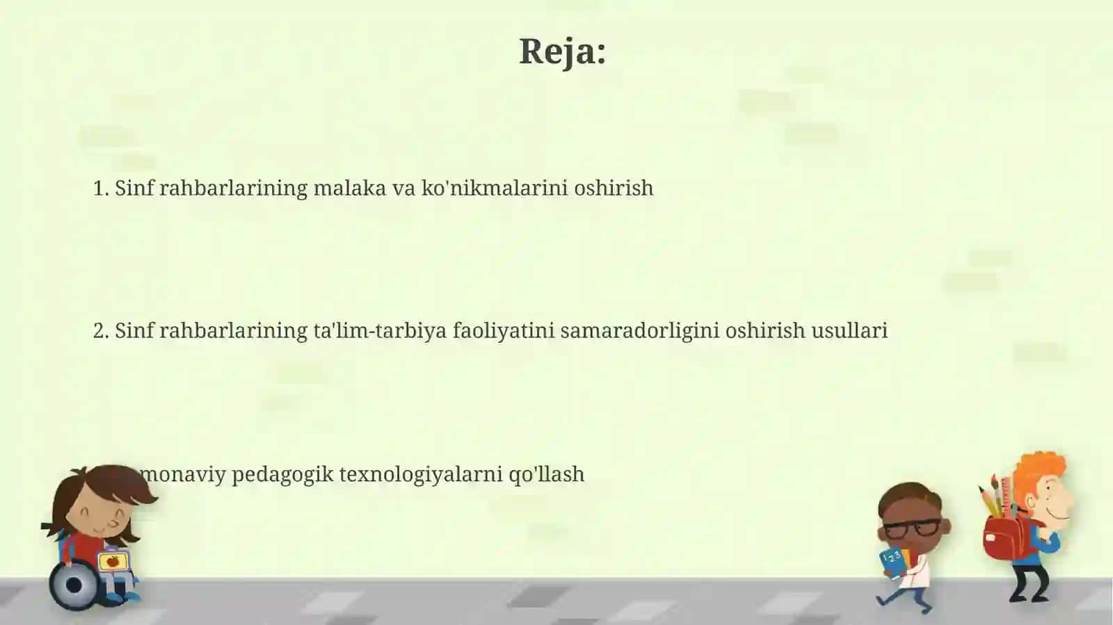 Sinf rahbarlarining tarbiyaviy faoliyatda samaradorligni oshirish usullari 2