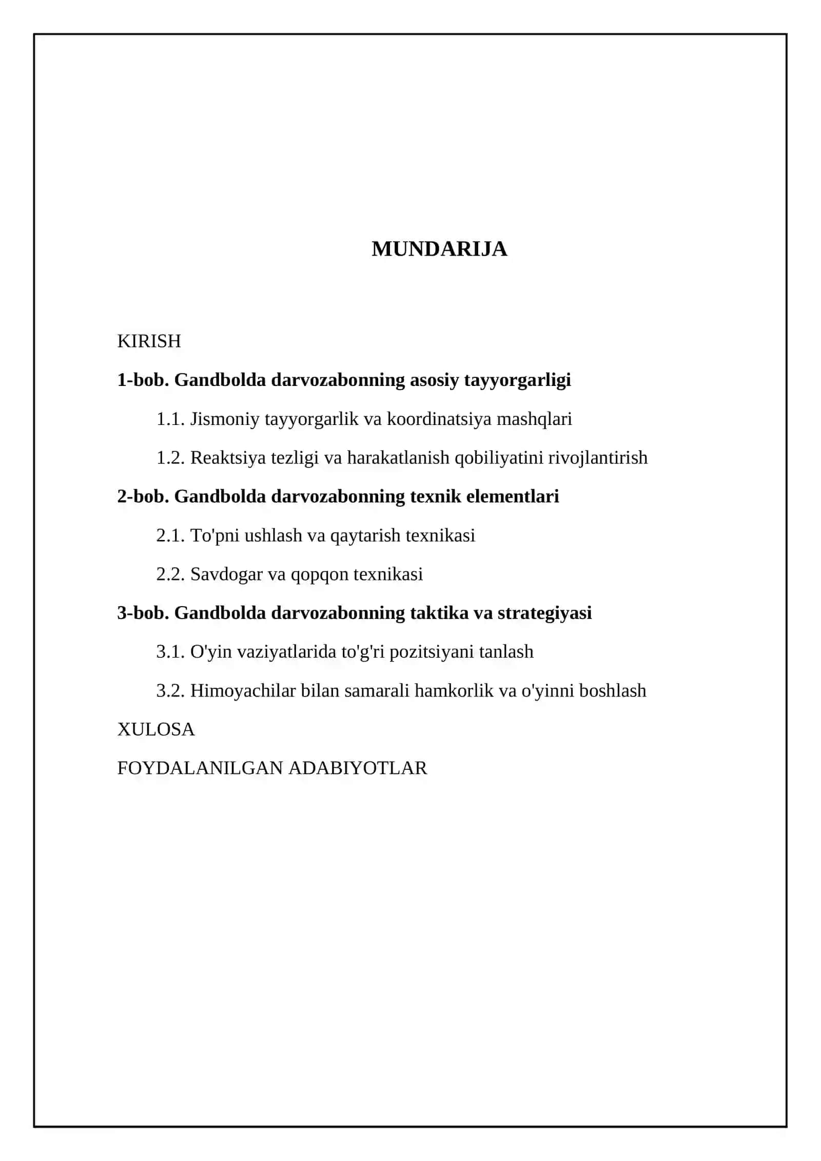 Gandbolda darvozabon oʻyin texnikasi 2