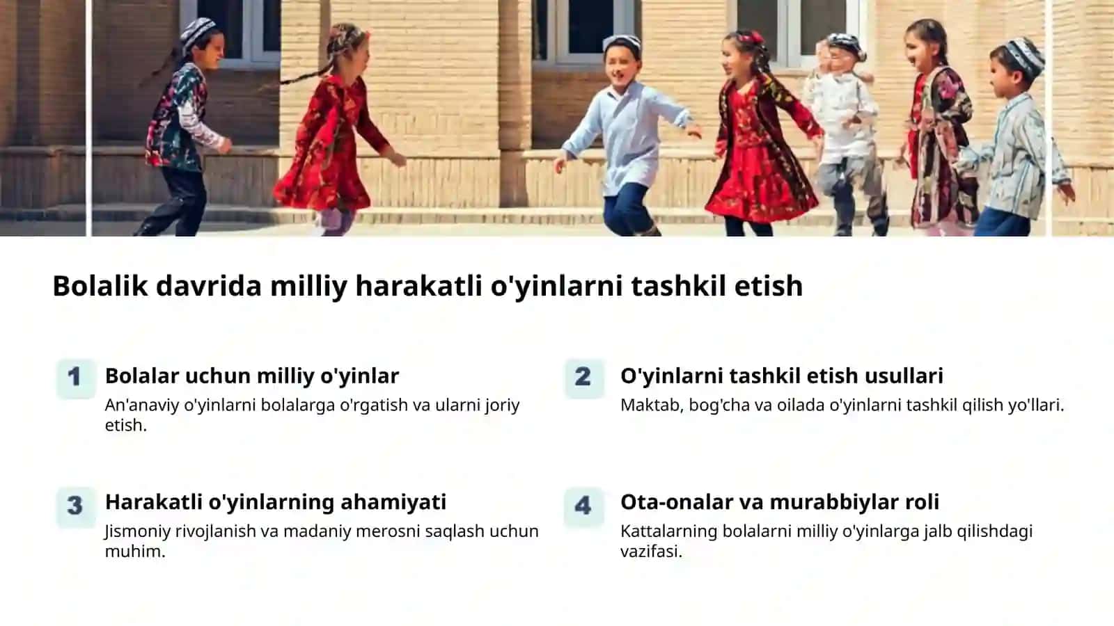 Milliy harakatli o'yinlar: turli taqmorlarda 2