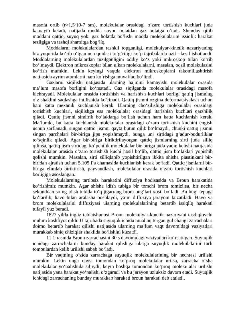 MOLEKULYAR KINETIK NAZARIYA VA STATISTIK FIZIKA ASOSLARI 2
