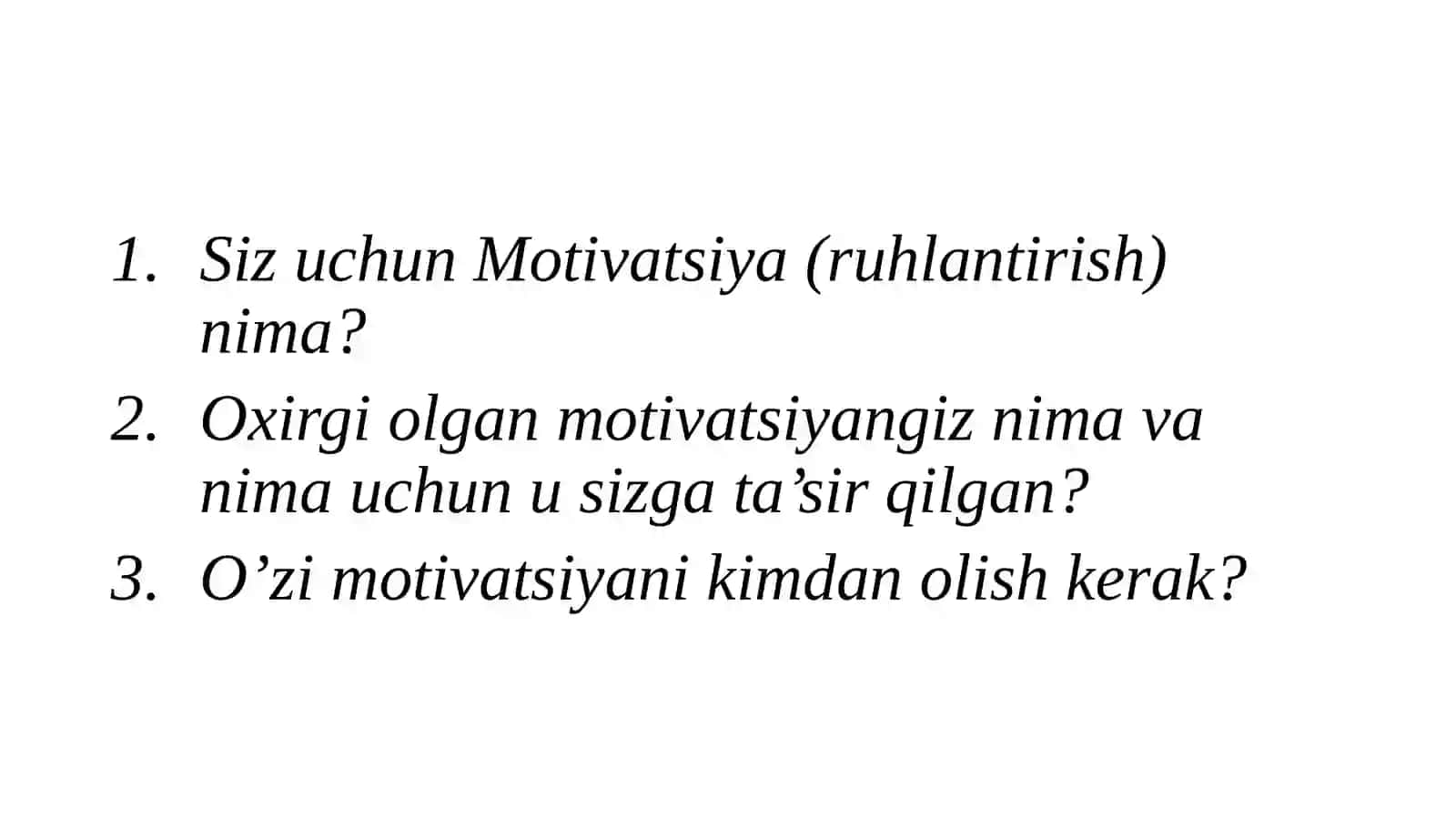 MOTIVATSIYA - MENEJMENT FUNKSIYASI SIFATIDA 2