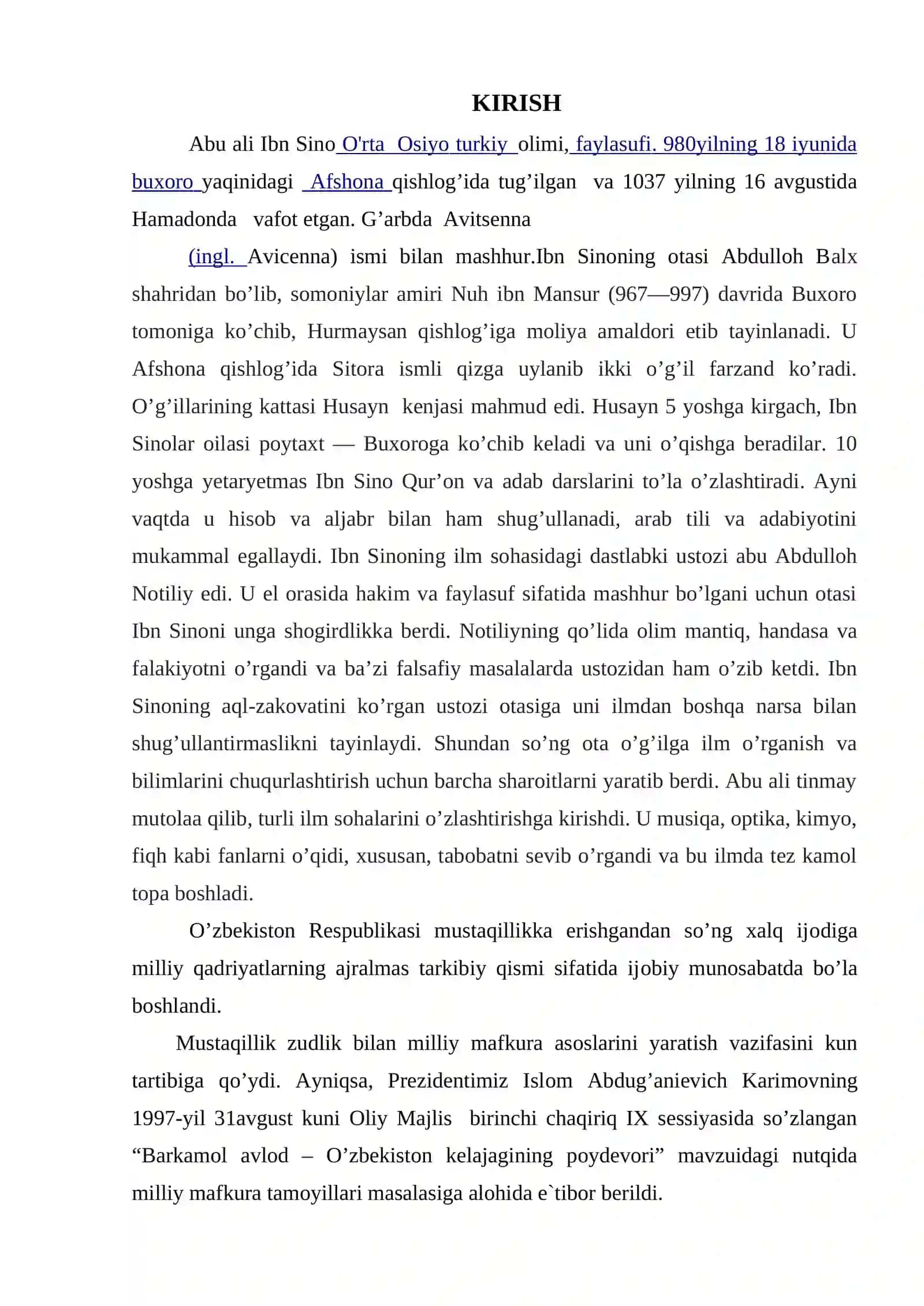 Abu ali ibn sinoning pedagogik qarashlari 2