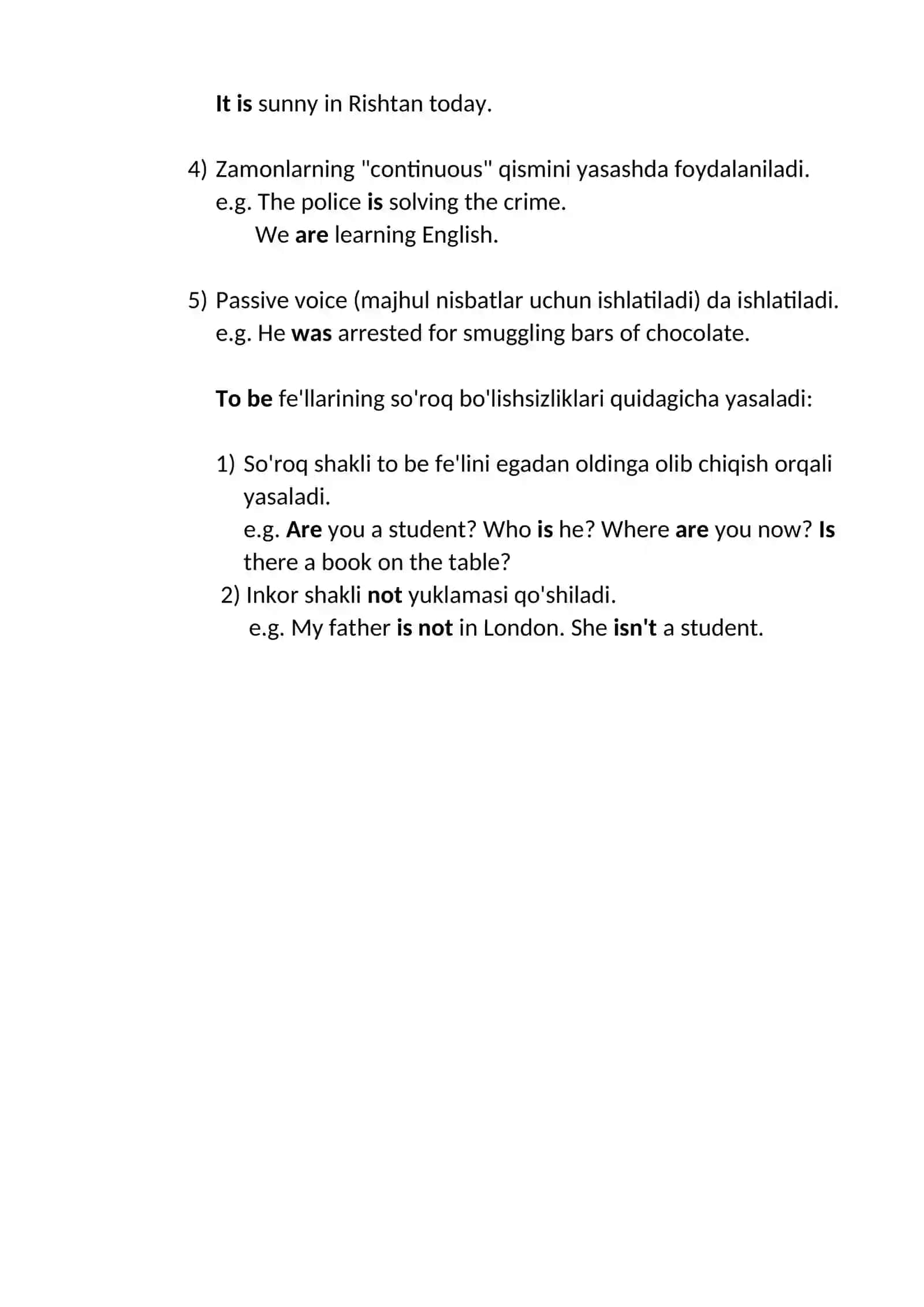 Unit 3: to be – bo'lmoq 2