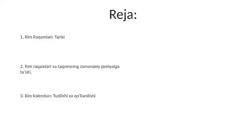 Rim sonlari va Rim kalendari 2