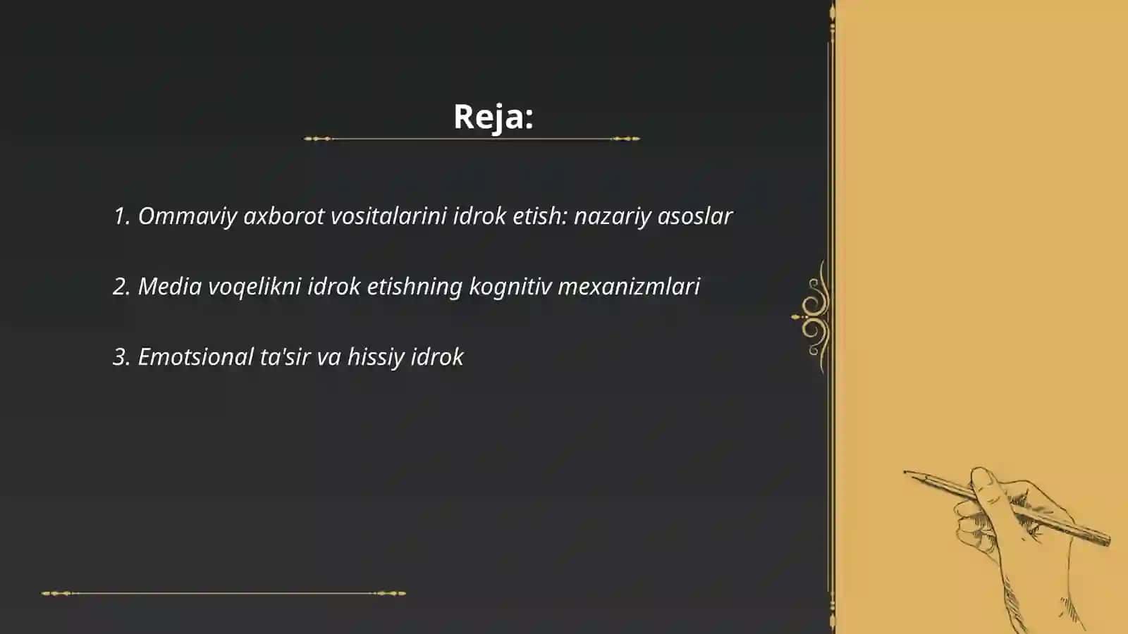 Ommaviy axborot vositalarini idrok etish 2