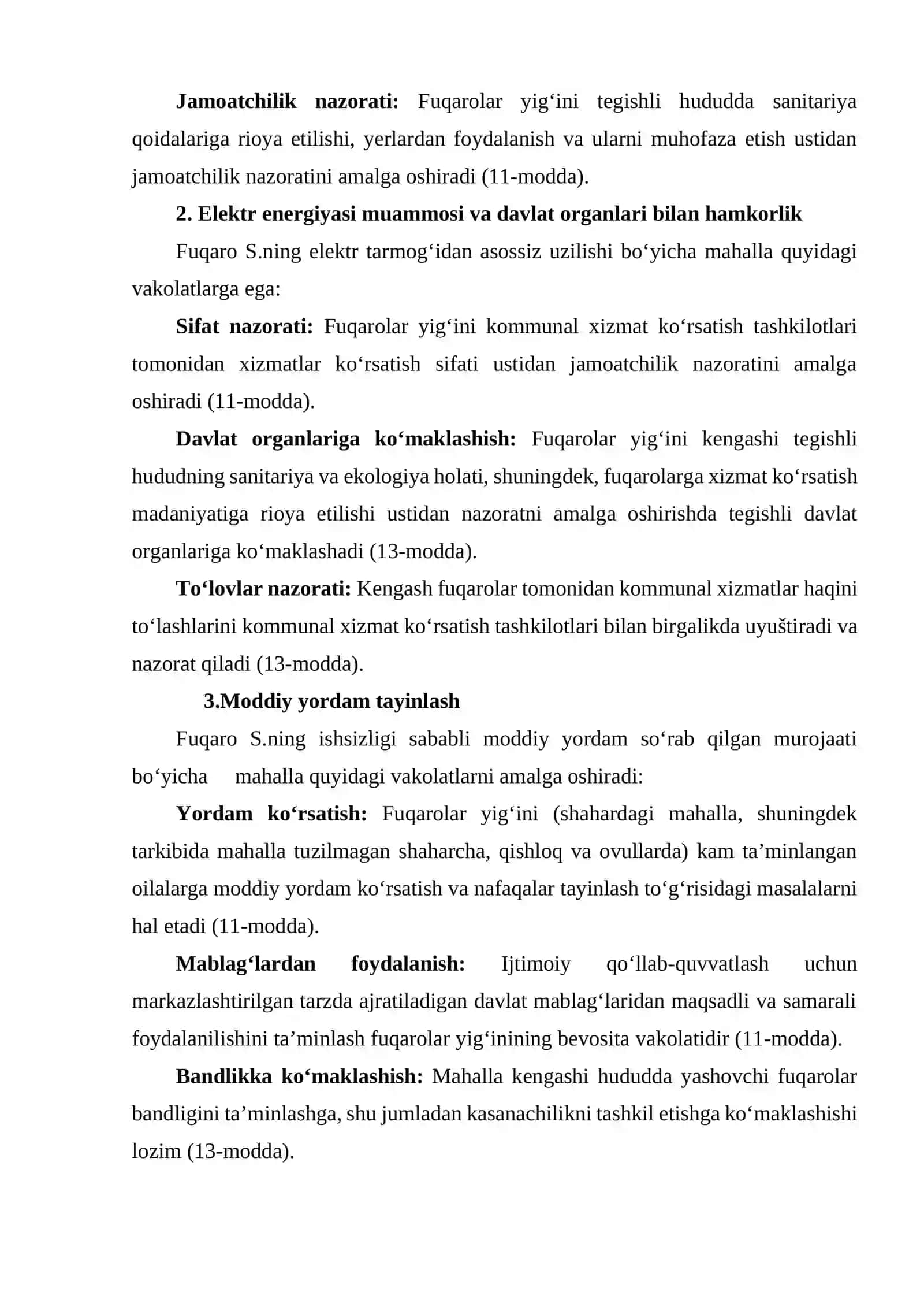 Mahallada jamoatchilik nazorati va raisning vakolatlari 2