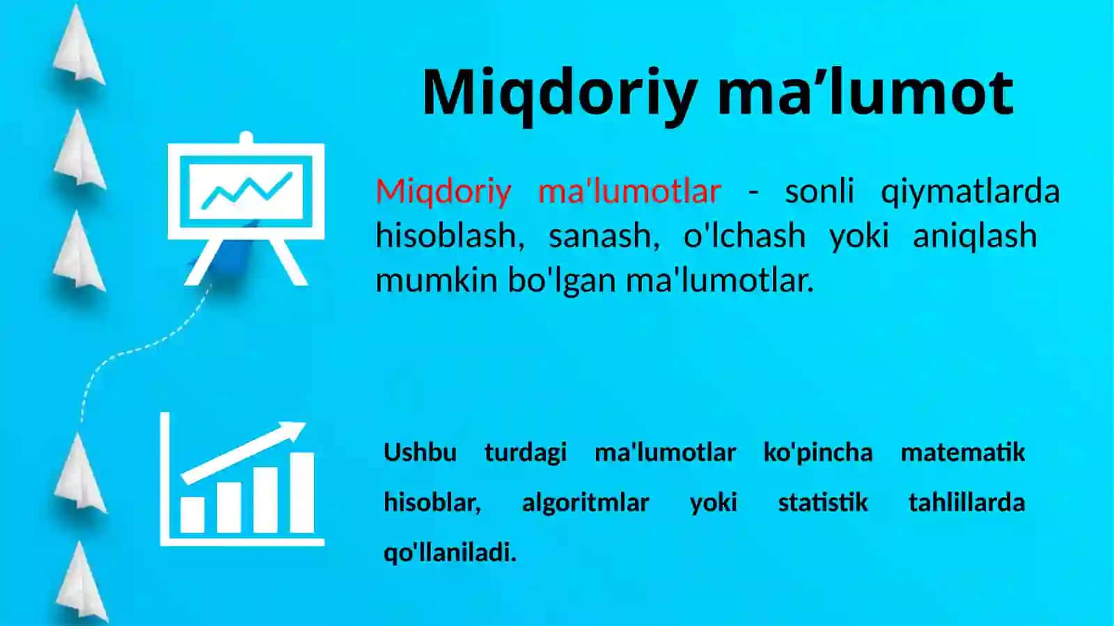 Miqdoriy ma’lumotlarni yig’ish va ularni qo’llash texnologiyasi 2