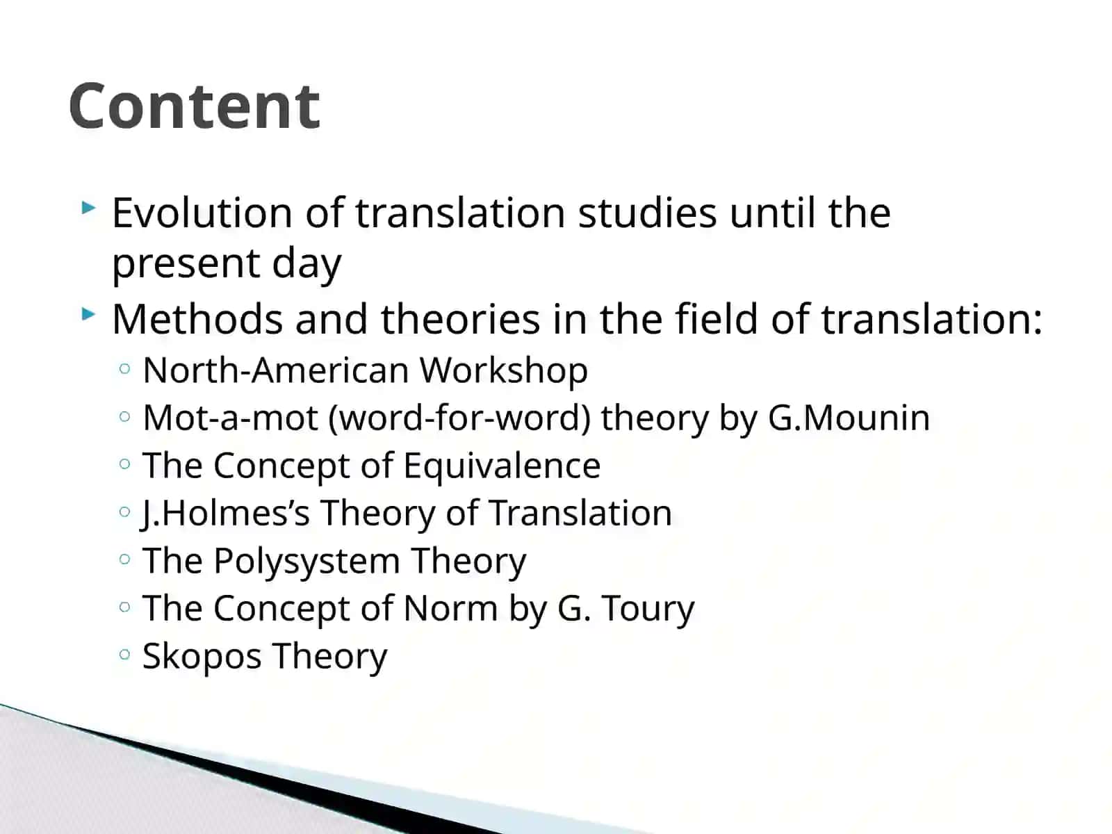 Theory of translation and Brief overview of translation studies 2