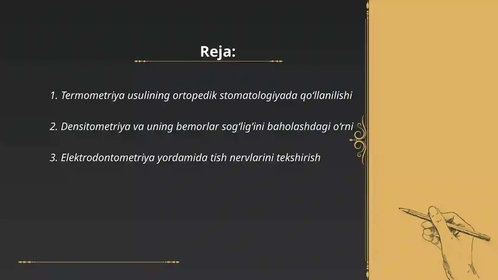 Ortopedik stomatologiya klinikasida bemorlar uchun qo'shimcha tadqiqot usullari 2