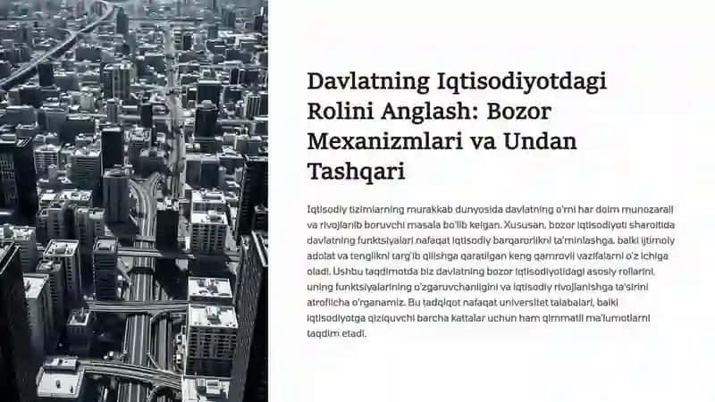Davlatning iqtisodiyotdagi roli va o'rni. Bozor iqtisodiyotidagi davlat funktsiyalari 2