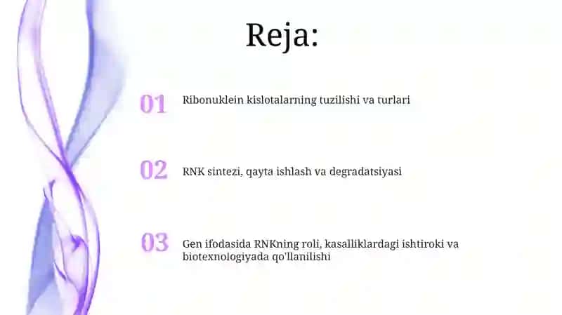 Ribonuklein kislotalar: Tuzilishi va Turlari 2