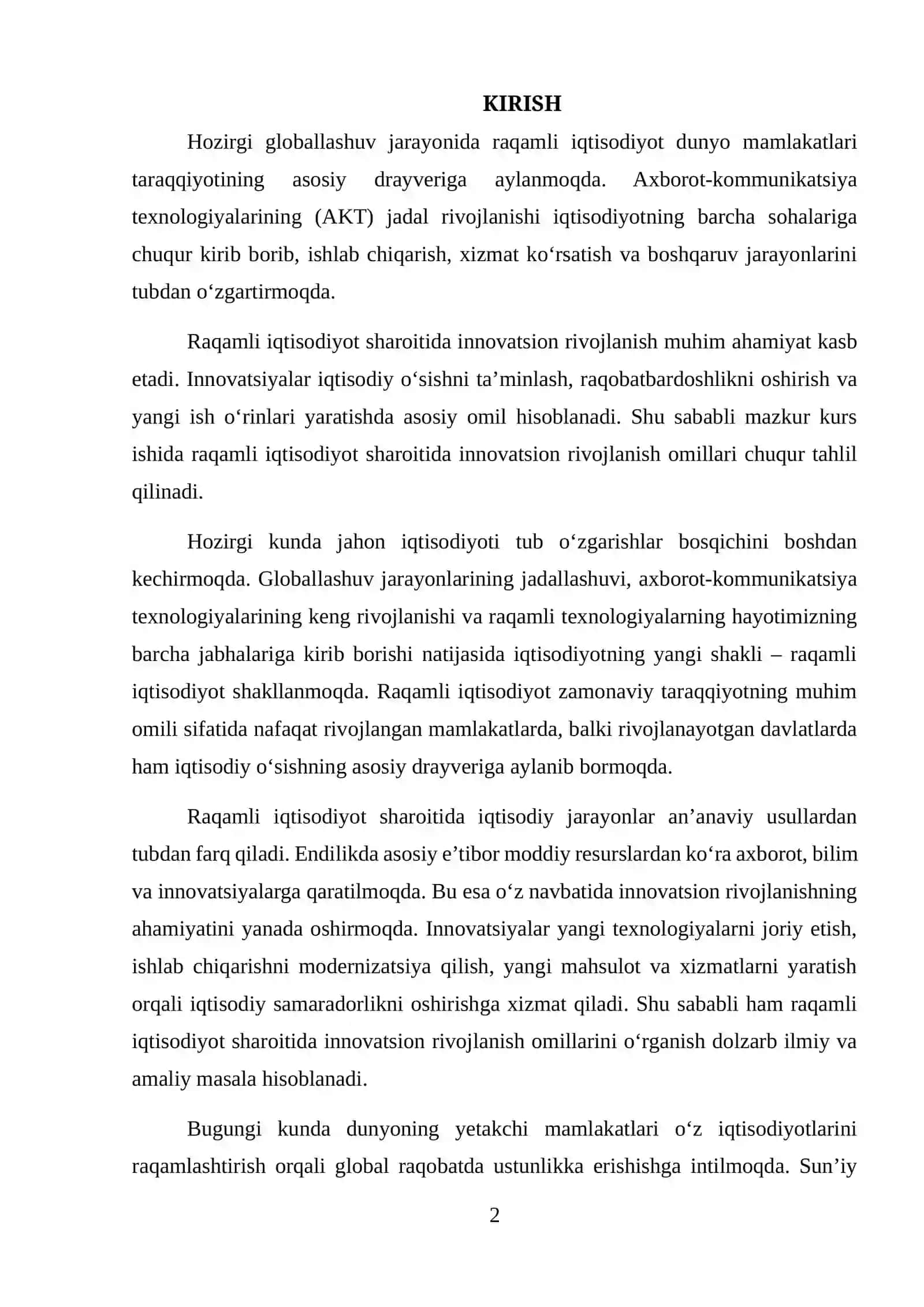Raqamli iqtisodiyot sharoitida innovatsion rivojlanish omillari 2