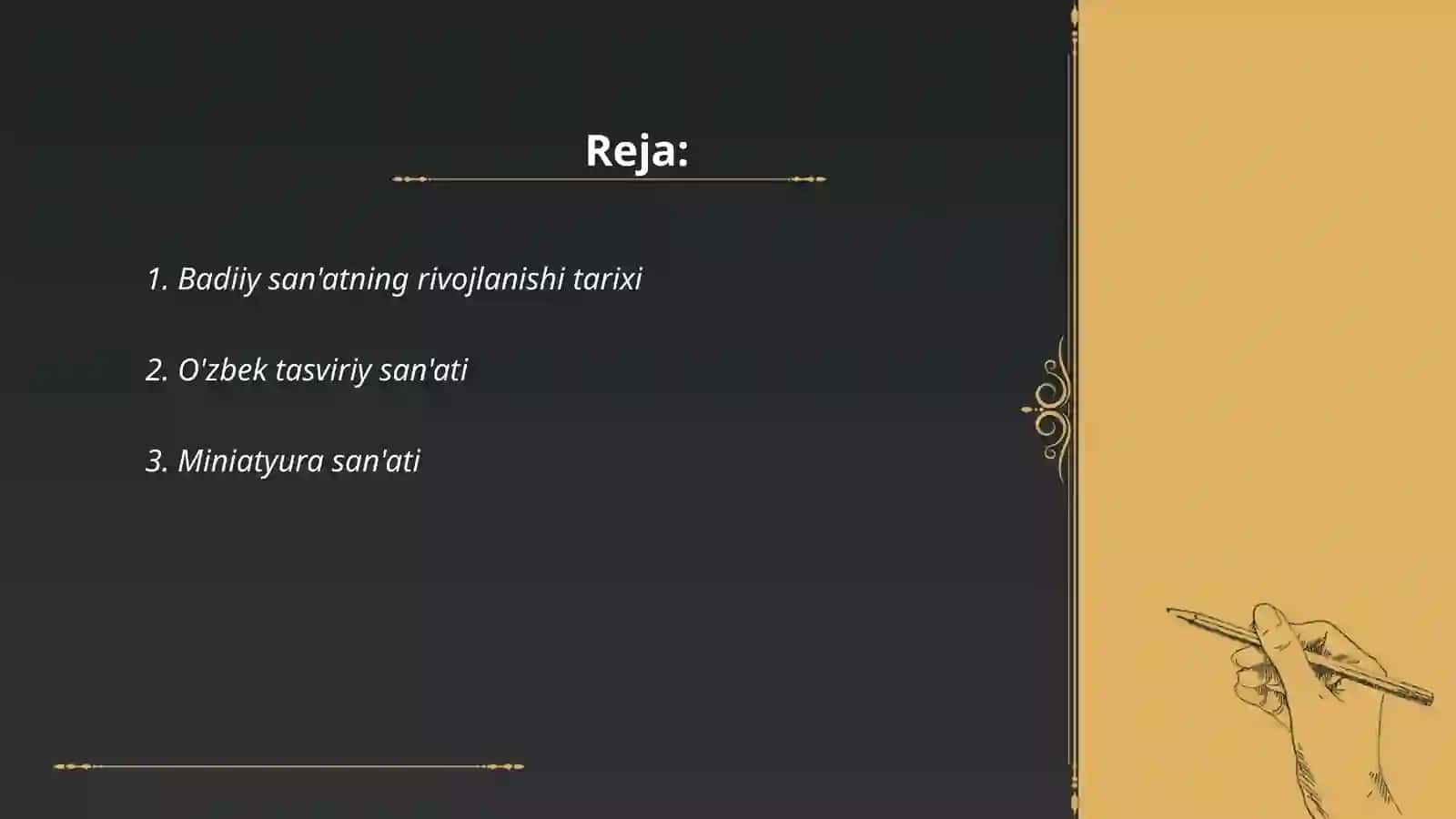 Badiiy san’atlarga doir mustaqil ish 2