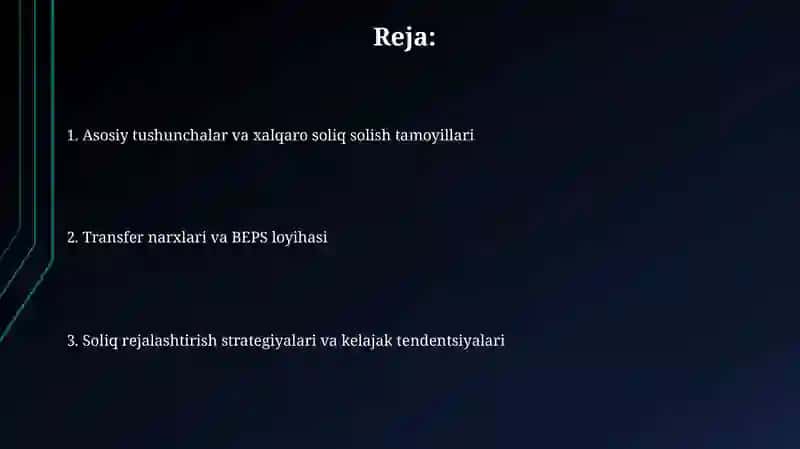 Xalqaro biznezda soliq rejalashtirishi va transfer baxolash 2