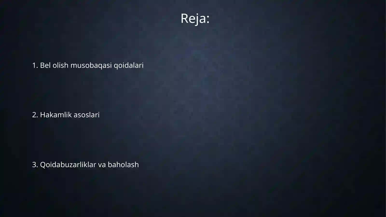 Belbog‘li kurash bo‘yicha musobaqa qoidalari va xakamlik qilish asoslari 2