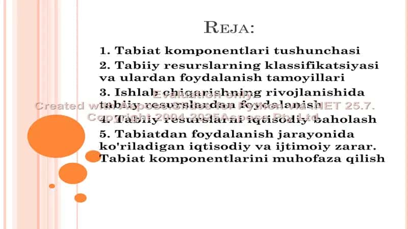 Iqtisodiyotni modernizatsiya qilish sharoitida, tabiatdan foydalanishning iqtisodiy mexanizmi. Tabiat komponentlaridan foydalanish va ularni muhofaza qilishning ekologik-iqtisodiy asoslari 2