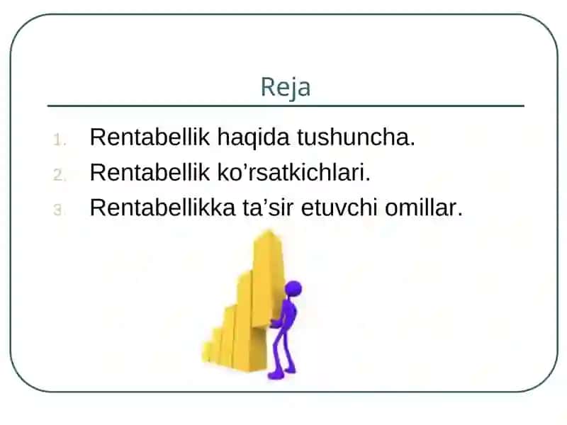 Korxonada rentabellik ko’rsatkichlari tahlili 2