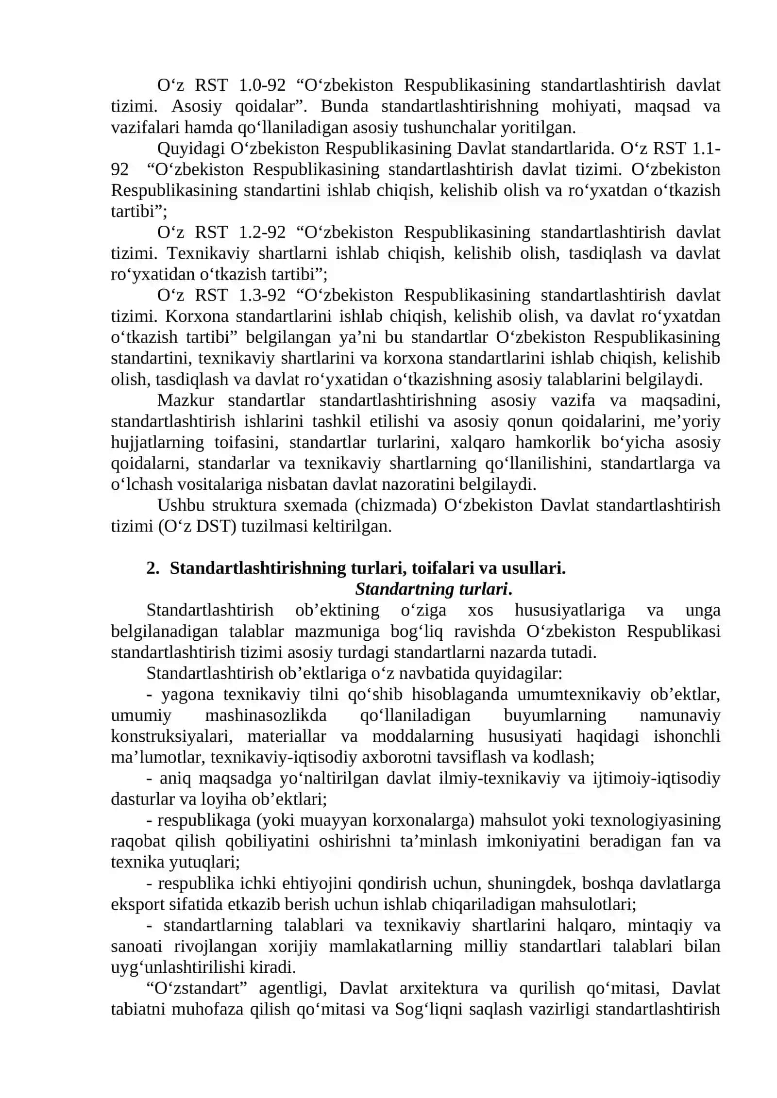 Standartlashtirish va Davlat tizimi 2
