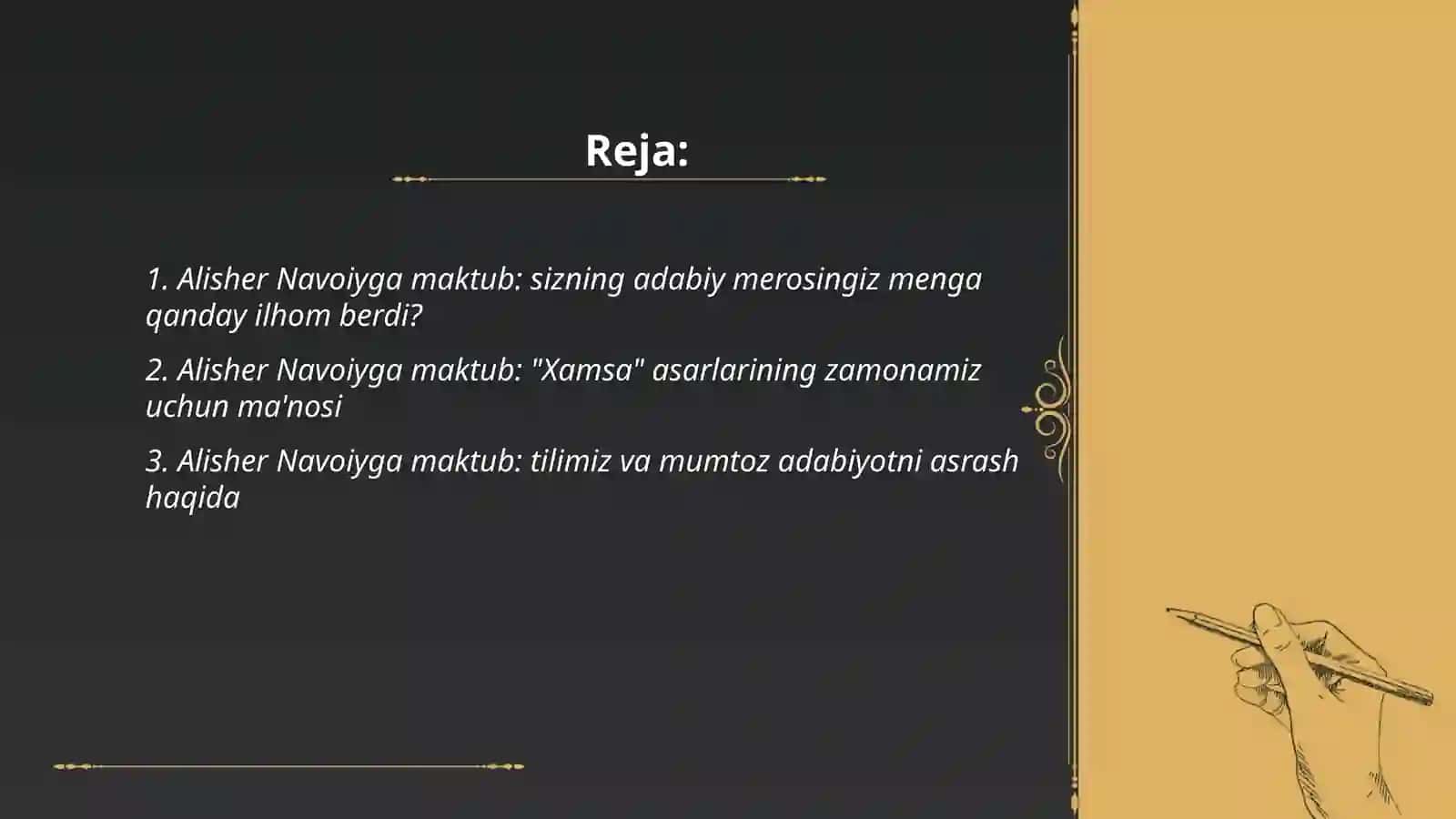 Alisher Navoiyga maktub 2