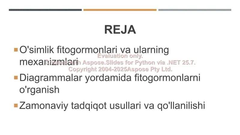 O'simlik fitogormonlarining ta'sir etish mexanizmlarining sxemalar va zamonaviy metodlar asosida o‘rganish 2