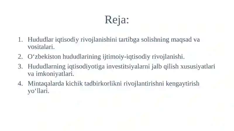 Mintaqalarni ijtimoiy-iqtisodiy rivojlanishini tartibga solish mehanizmlari 2