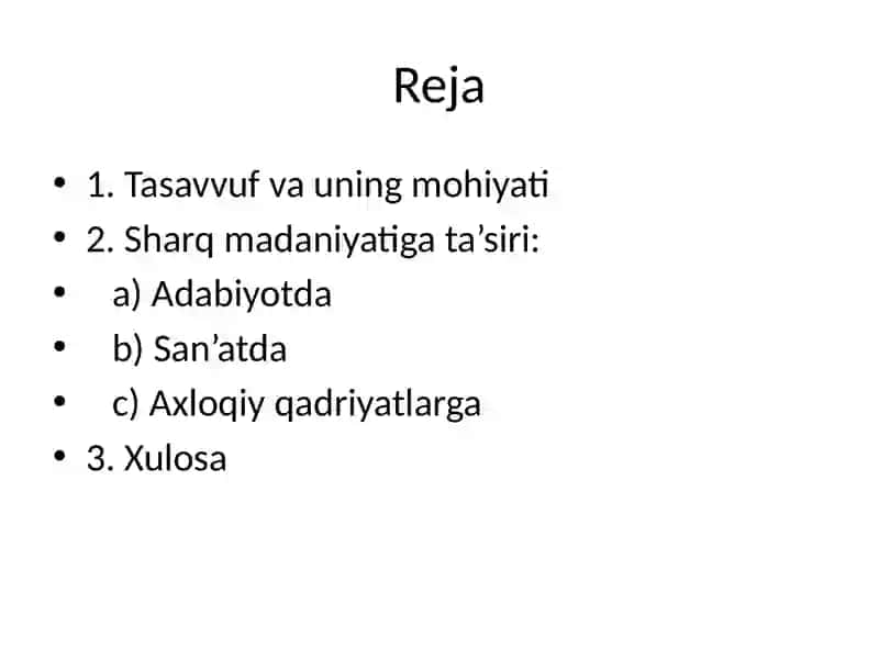 Tasavvuf ma'lumotlarining Sharq madaniyatiga ta'siri 2