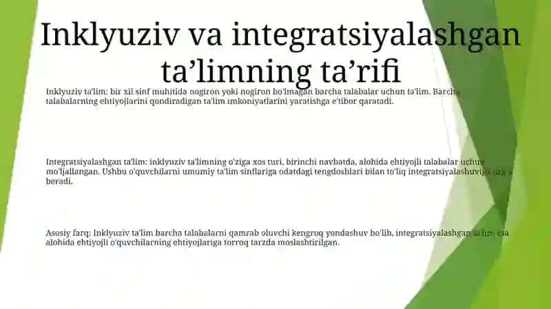 Inklyuziv TaʼLim Va Integratsiya TaʼLimning Bir Biridan Farqi 2