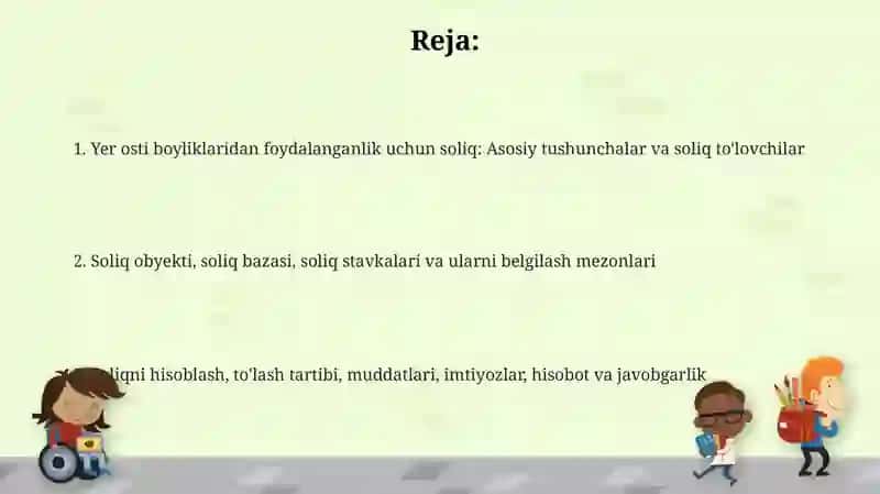 Yer osti boyliklaridan foydalanganlik uchun soliq 2