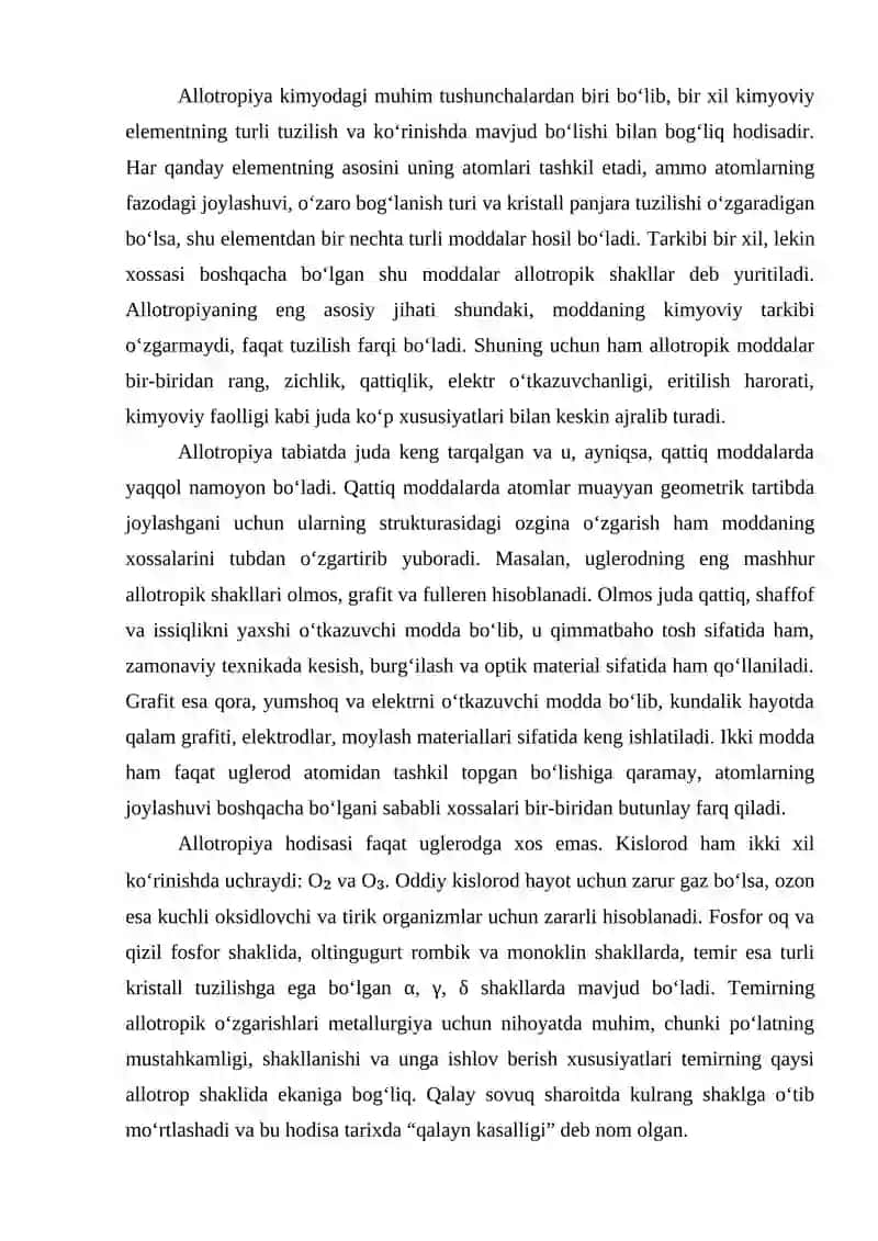 Materiallarning allatropik shakli o‘zgarishlar 2