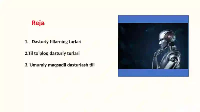 Dasturiy tillarining turlari 2
