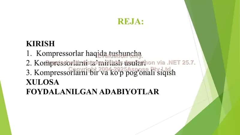 Kompressorlar. Bir va ko'p pog'onali siqish 2