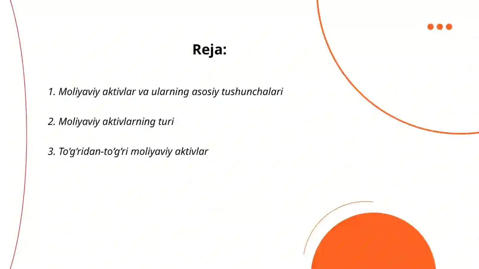 Molyaviy aktivlarining moxiyati va tasniflanishi 2