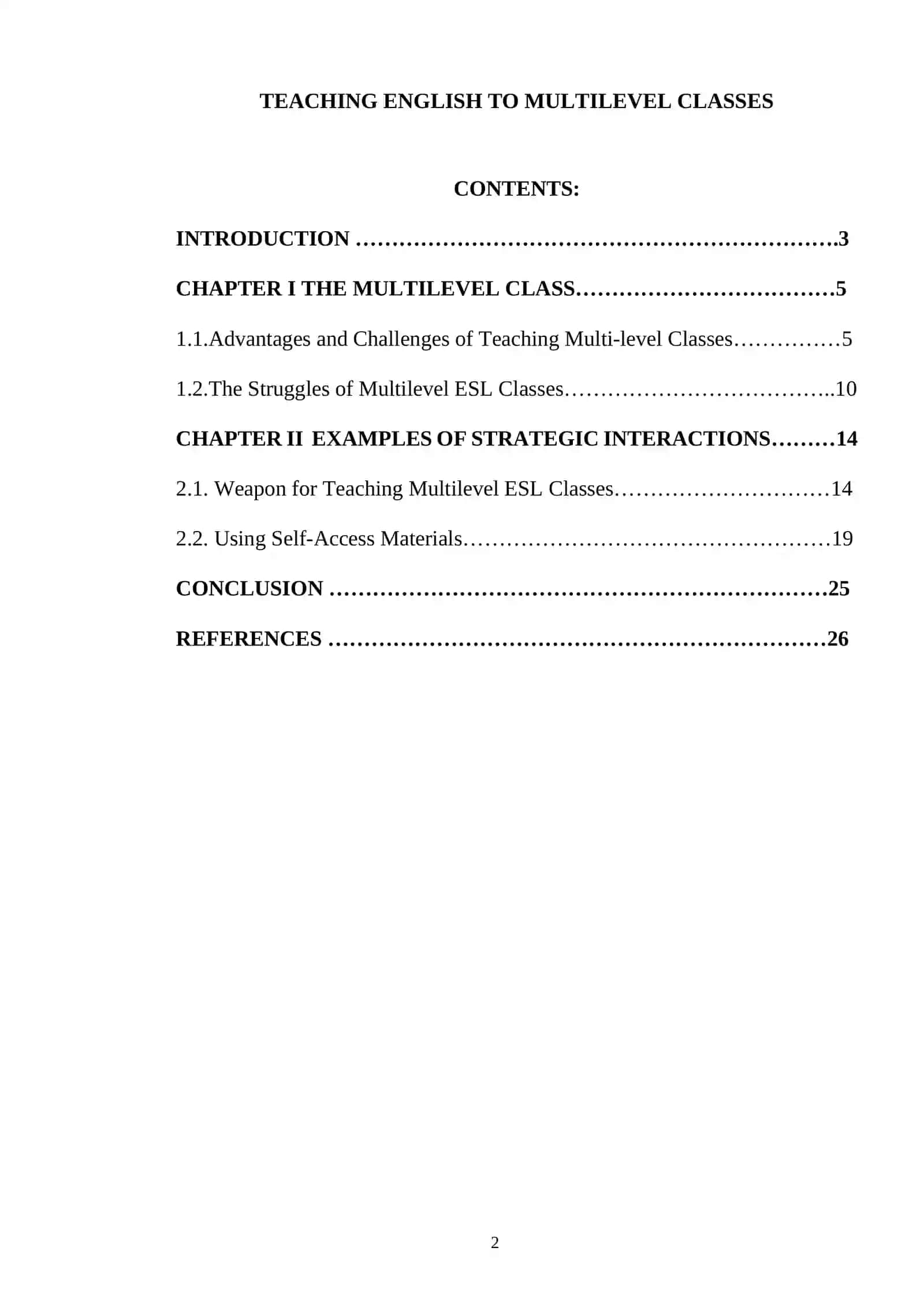 TEACHING ENGLISH TO MULTILEVEL CLASSES 2