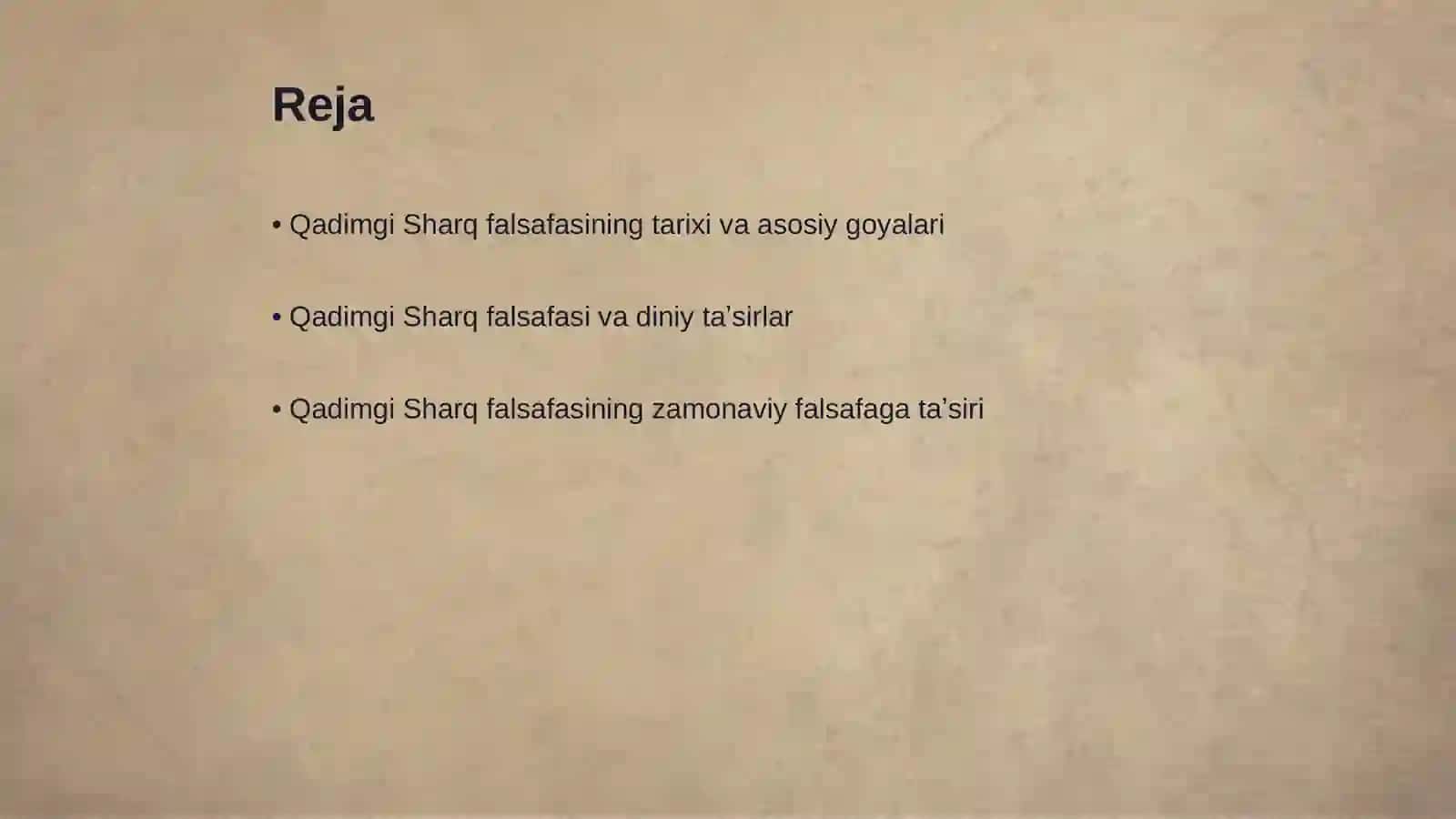 Sharq falsafasining shakllanishi va asosiy goyalari 2