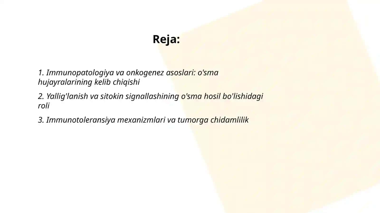 Immunopatalogiya o'sma xujayralarini kelib chiqishidagi axamiyati 2