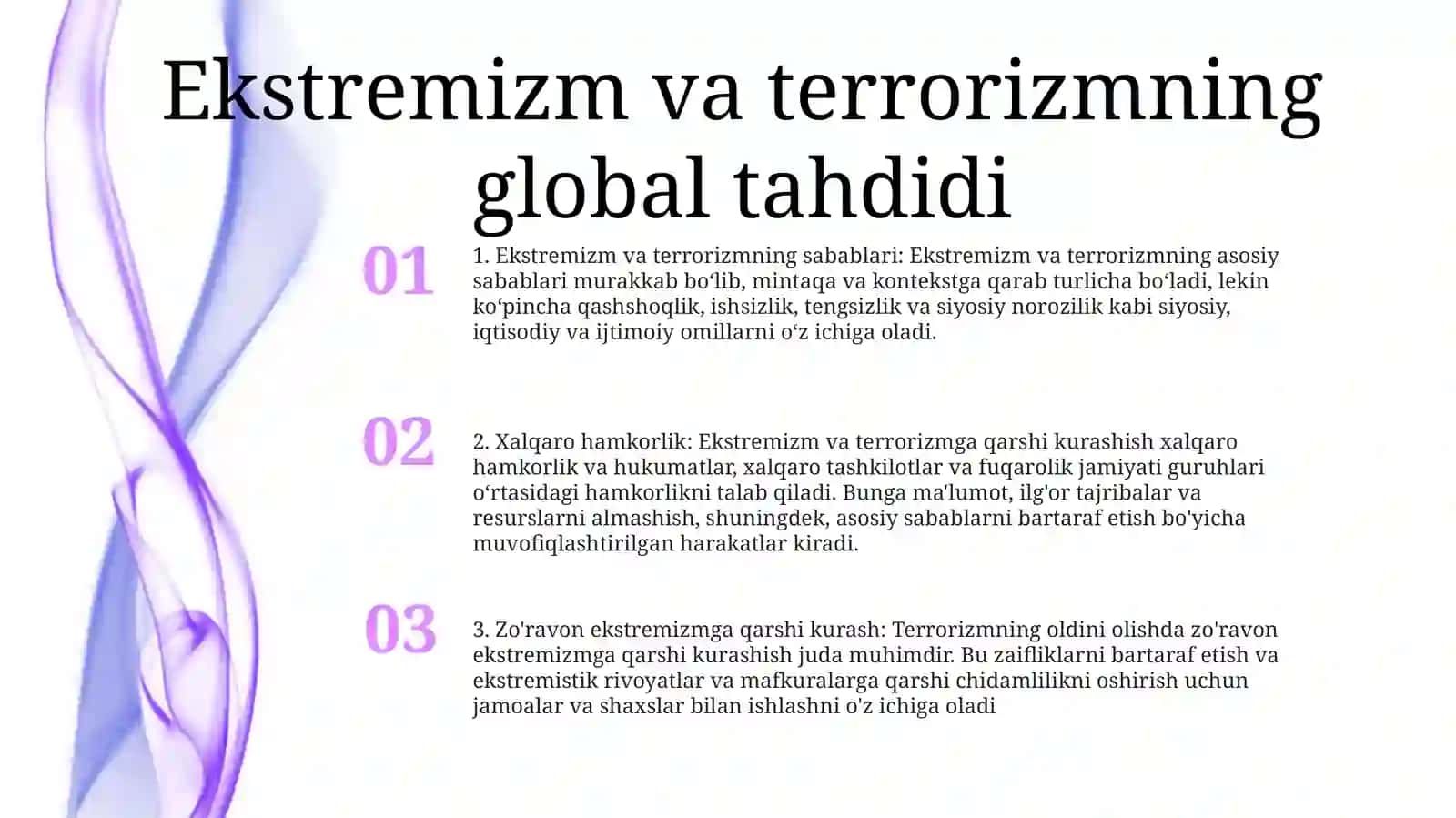Dunyo Hamjamiyatining Ekstremizm Va Terorizmga 2