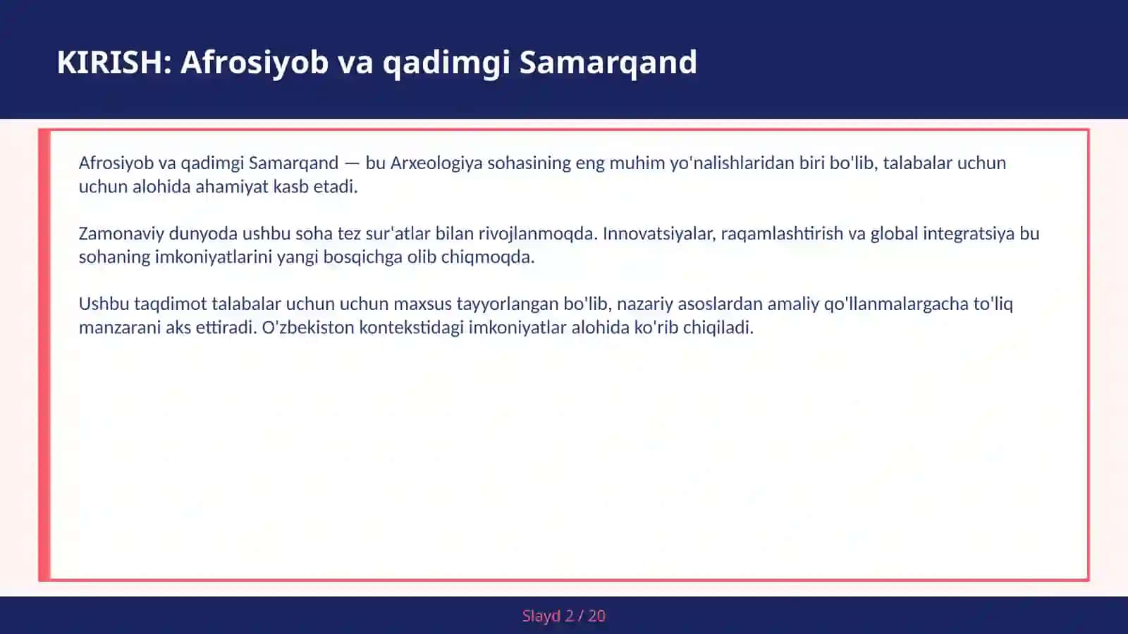 Afrosiyob va qadimgi Samarqand 2