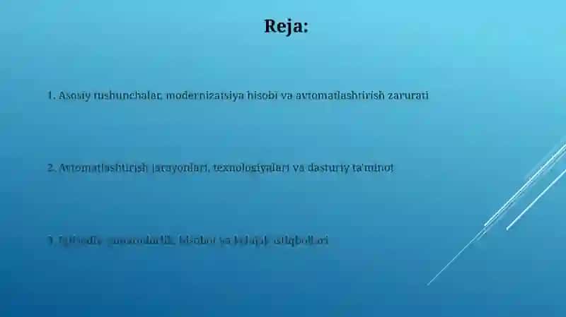 Asosiy vositalarning modernizatsiya hisobini avtomatlashtirish 2