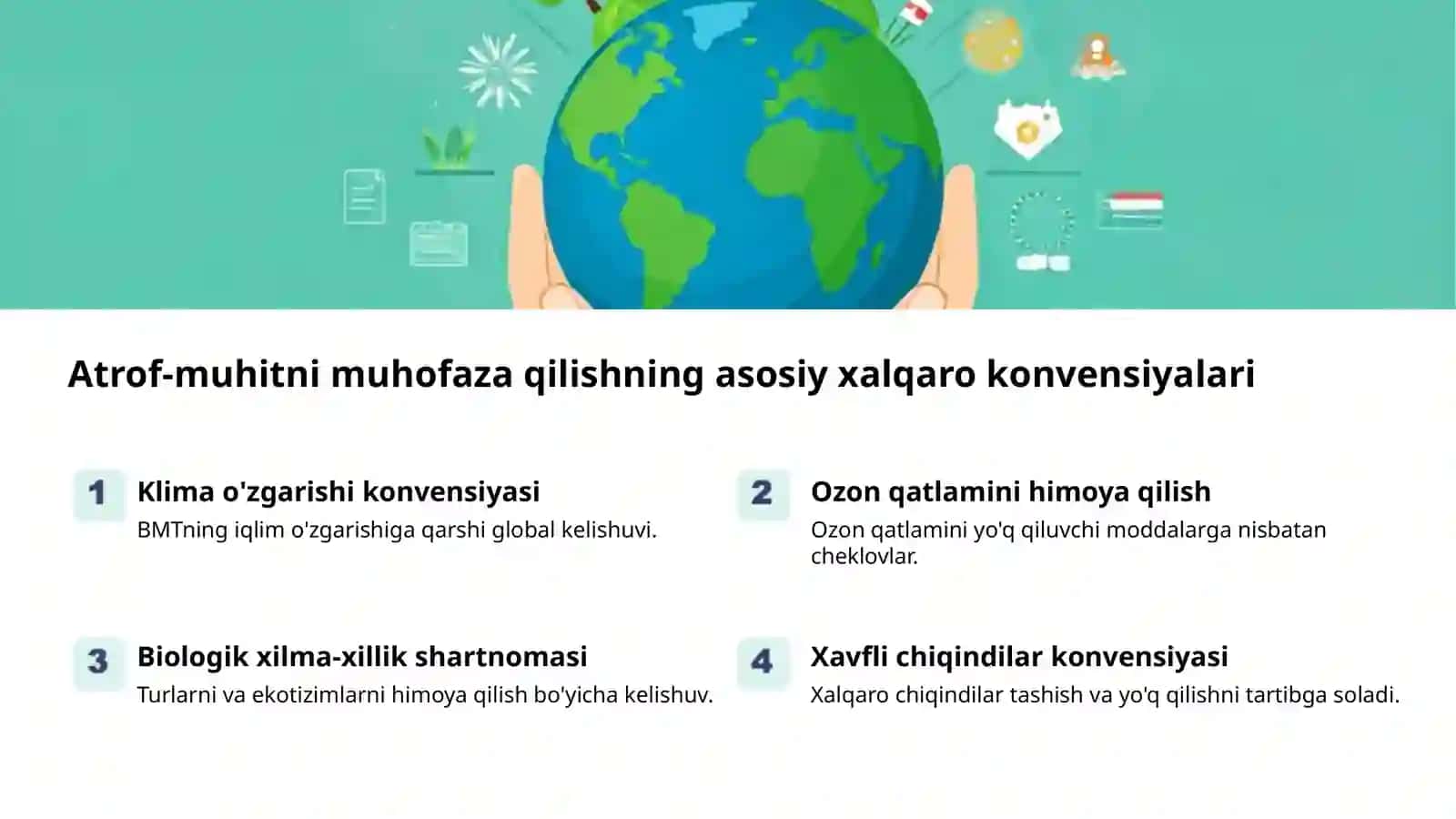 Atrof-muhitni muhofaza qilishning asosiy xalqaro konvensiyalari 2