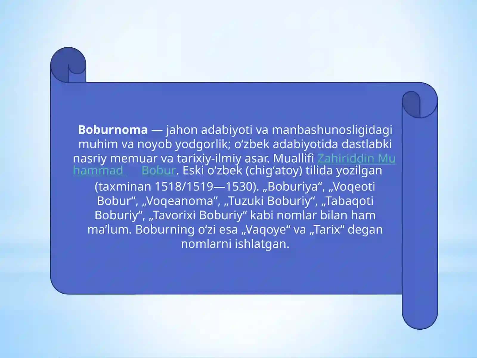 Boburnomada muallifning adabiy estetik qarashlari 2