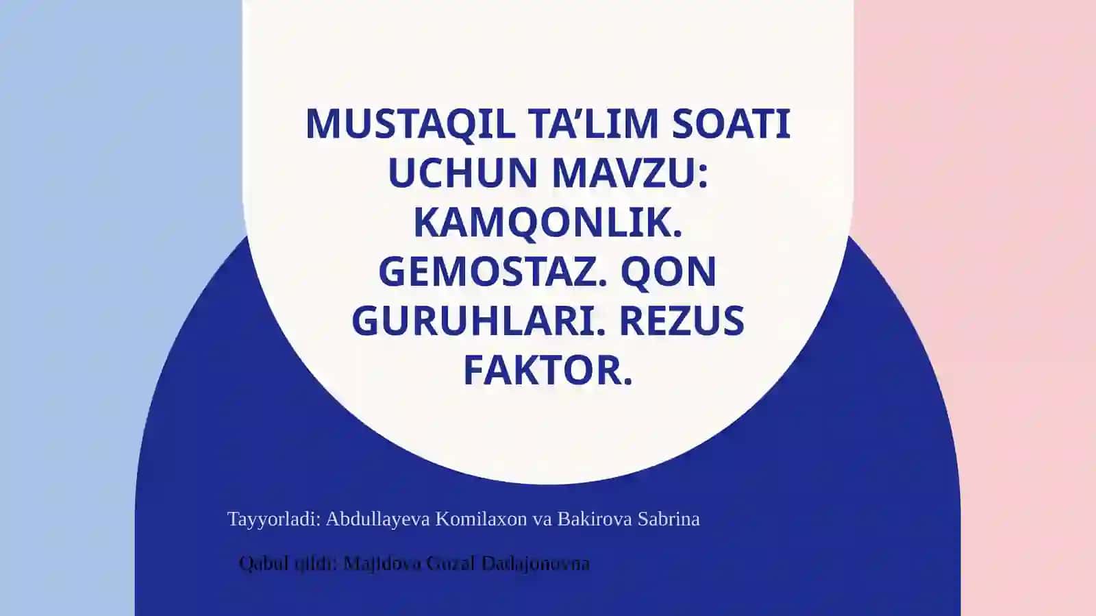 Qon guruhlari rezus Faktor kamqonlik tasnifi 2