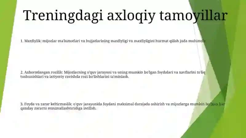 Psixologik Treningda Asosiy Ahloqiy Muammolar 2