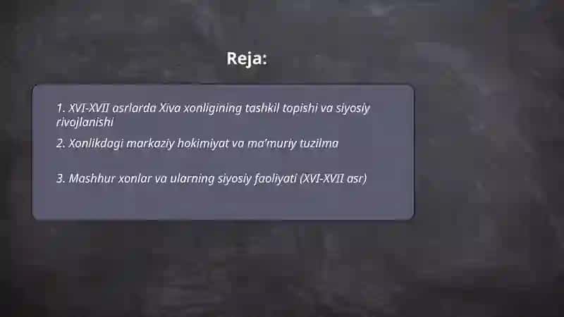 XVI-XVII asrlarda Xiva xonligi 2