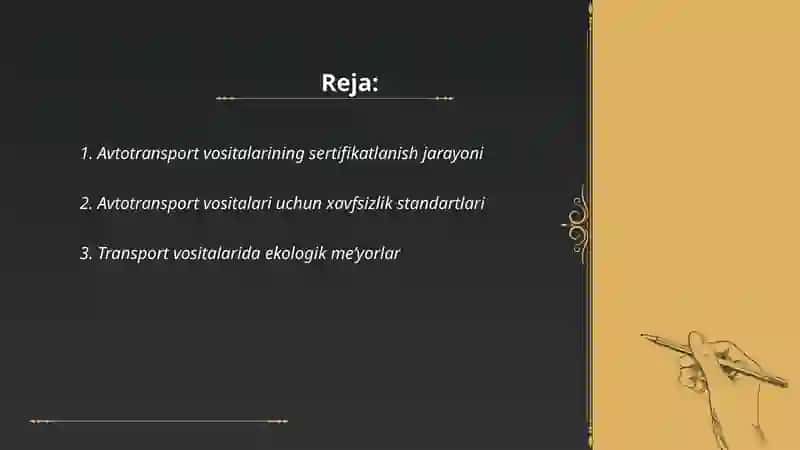 Avtotransport vositalarini sertifikatlash xususiyati 2