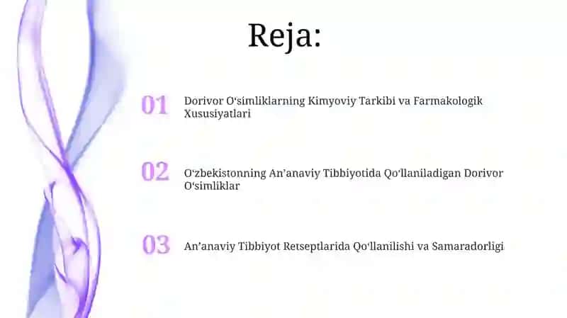 Dorivor Oʻsimliklarning Kimyoviy Tarkibi va Farmakologik Xususiyatlari 2