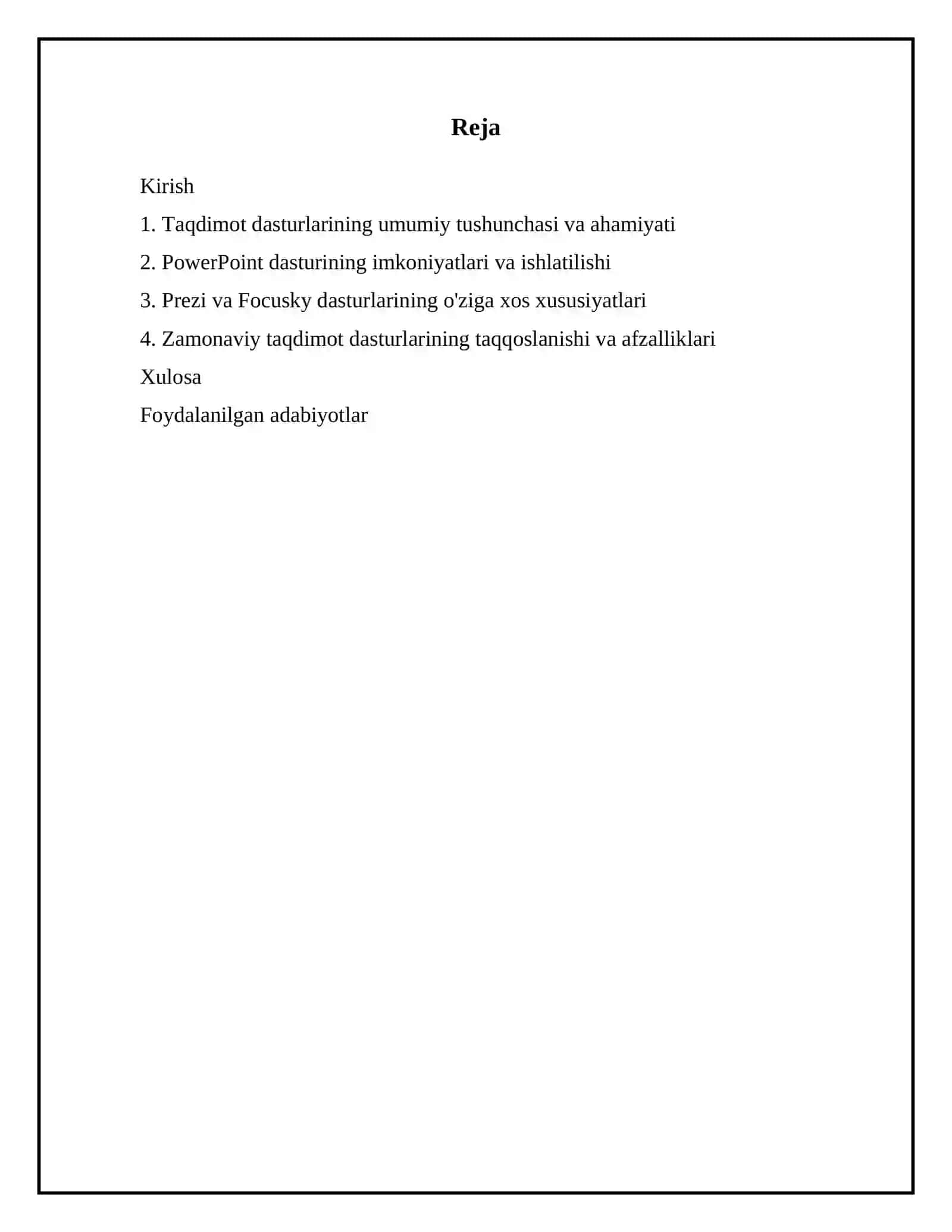 Taqdimot dasturlari (PowerPoint, Prezi, Focusky va boshqa dasturlar) 2