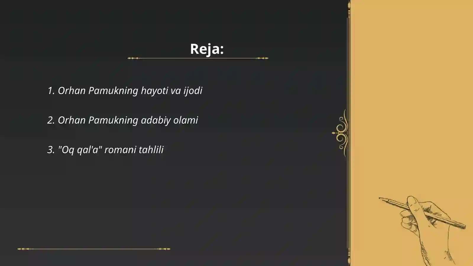 Orhan Pamukning hayoti va ijodi 2