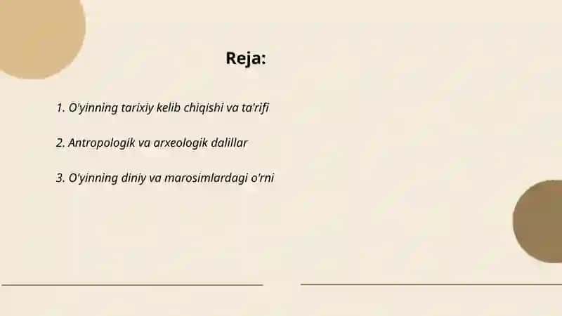 O'YIN TARIXI UNING PAYDO BO'LISH SHART SHAROITLARI 2