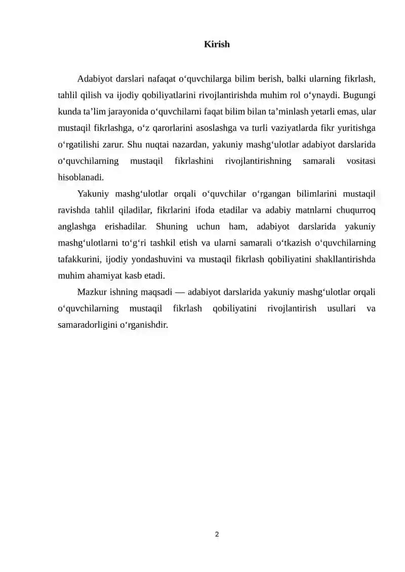 Adabiyot darslarida yakuniy mashg‘ulot 2