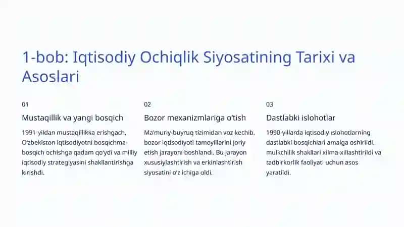 Iqtisodiy Ochiqlik Siyosati: Yangi Oʻzbekistonning Taraqqiyot Yoʻli 2